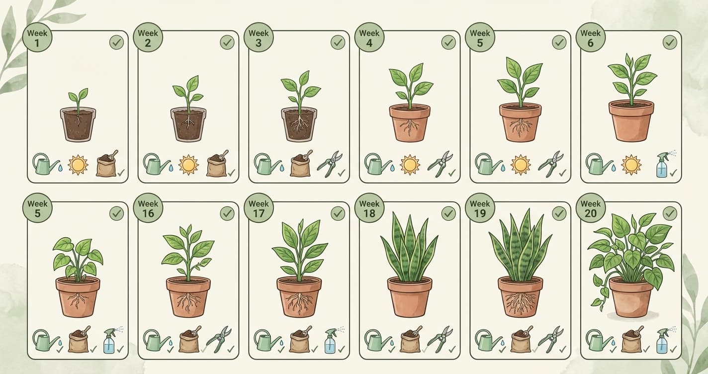 How to Keep Your First Houseplant Alive: A Week-by-Week Care Guide